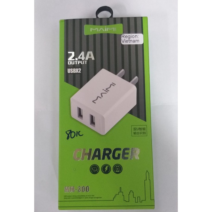 Cốc sạc Maimi 2 cổng USB - C15