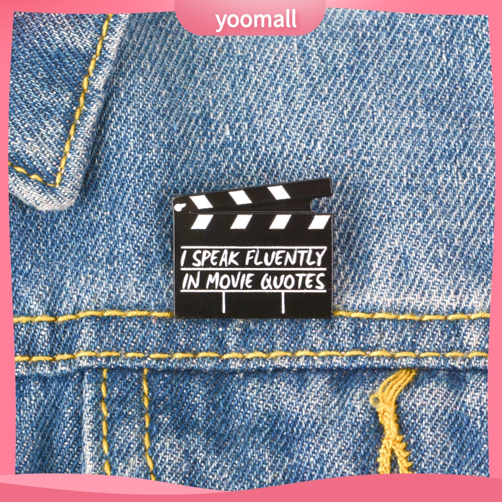 Huy hiệu cài áo hình bảng dập quay phim trang trí áo denim cá tính cho nam nữ