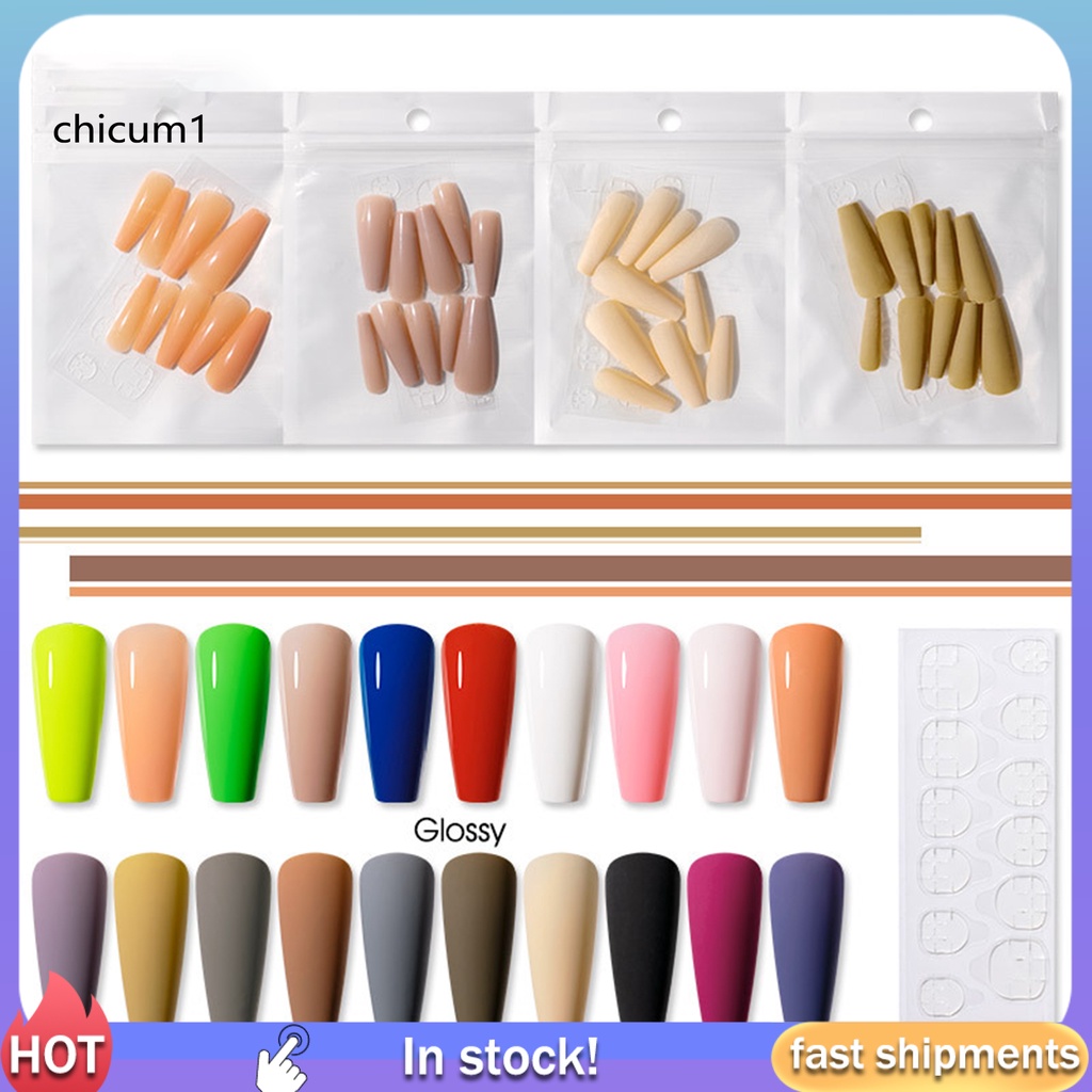 CH*Nail French Tip Easy to Stick Extending Ultra Thin Fake Nail Art Extension Press On Tips for Female