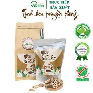 Trà củ sen Vietgreen 100% từ trà củ sen hương sấy khô sao vàng hỗ trợ an thần ngủ ngon