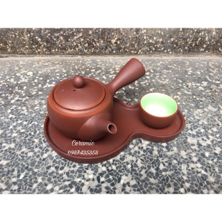 Bộ ấm trà tử sa độc ẩm quai ngang