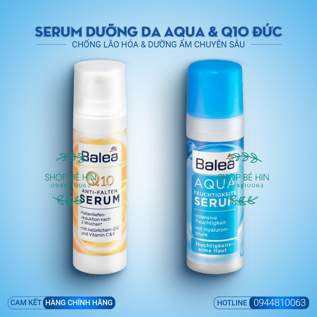 Serum dưỡng da Balea Q10 và Aqua chống lão hóa và dưỡng ẩm chuyên sâu, Hàng Đức chính hãng