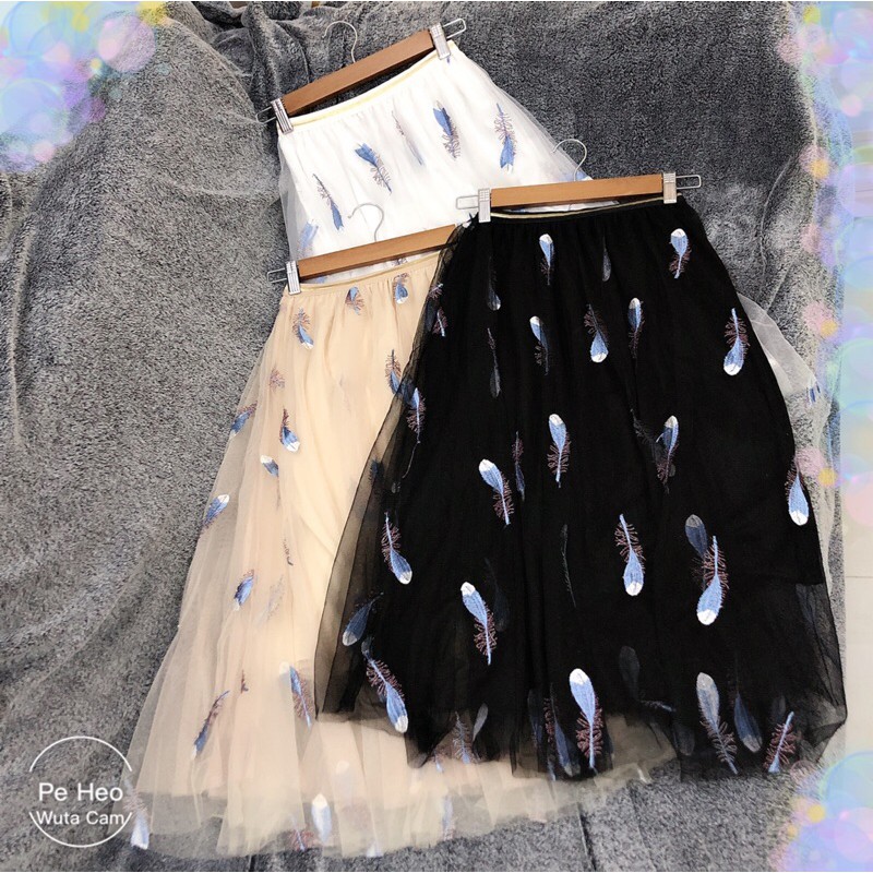 Váy lưới thêu lông công (ảnh thật và video) | BigBuy360 - bigbuy360.vn