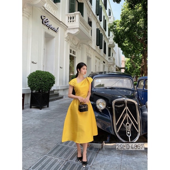 Váy dự tiệc vải tacta cao cấp made by Elvy design