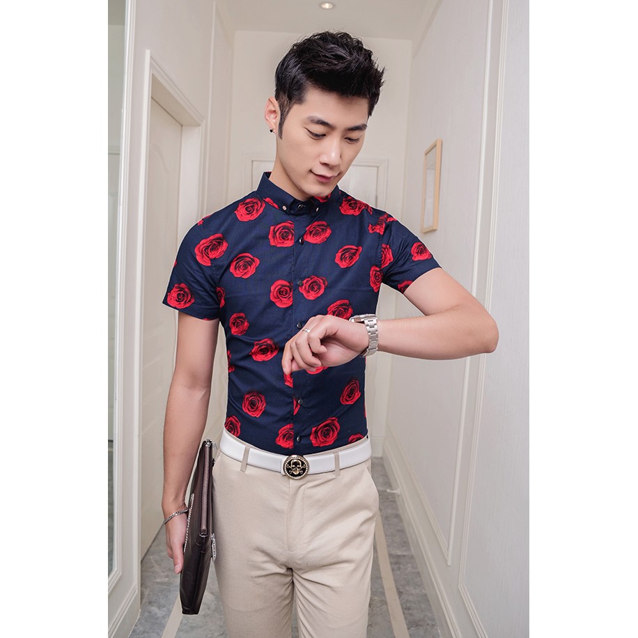 Áo sơ mi nam hoa hồng lịch lãm - SM84 | BigBuy360 - bigbuy360.vn