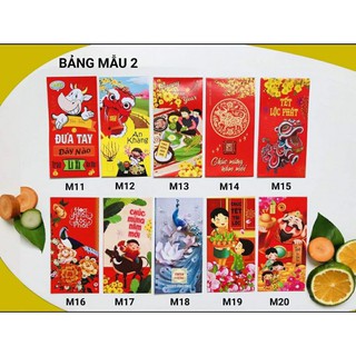 Bao lì xì năm 2021 được chọn mẫu