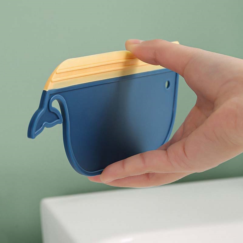 Bàn Chải Vệ Sinh Cửa Kính Bằng Silicon Mềm Hình Cá Voi Đa Năng Có Móc Treo Cho Nhà Bếp Nhà Tắm