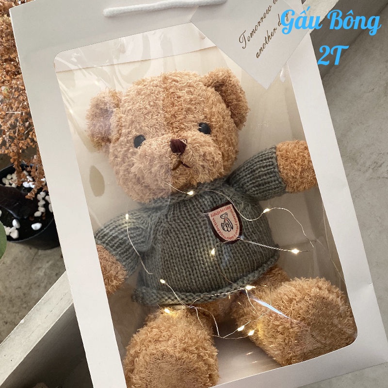 Set 01 Gấu Bông Teddy Bear Kèm Hộp Size Nhỏ Siêu Dễ Thương Dùng Làm Quà Tặng.