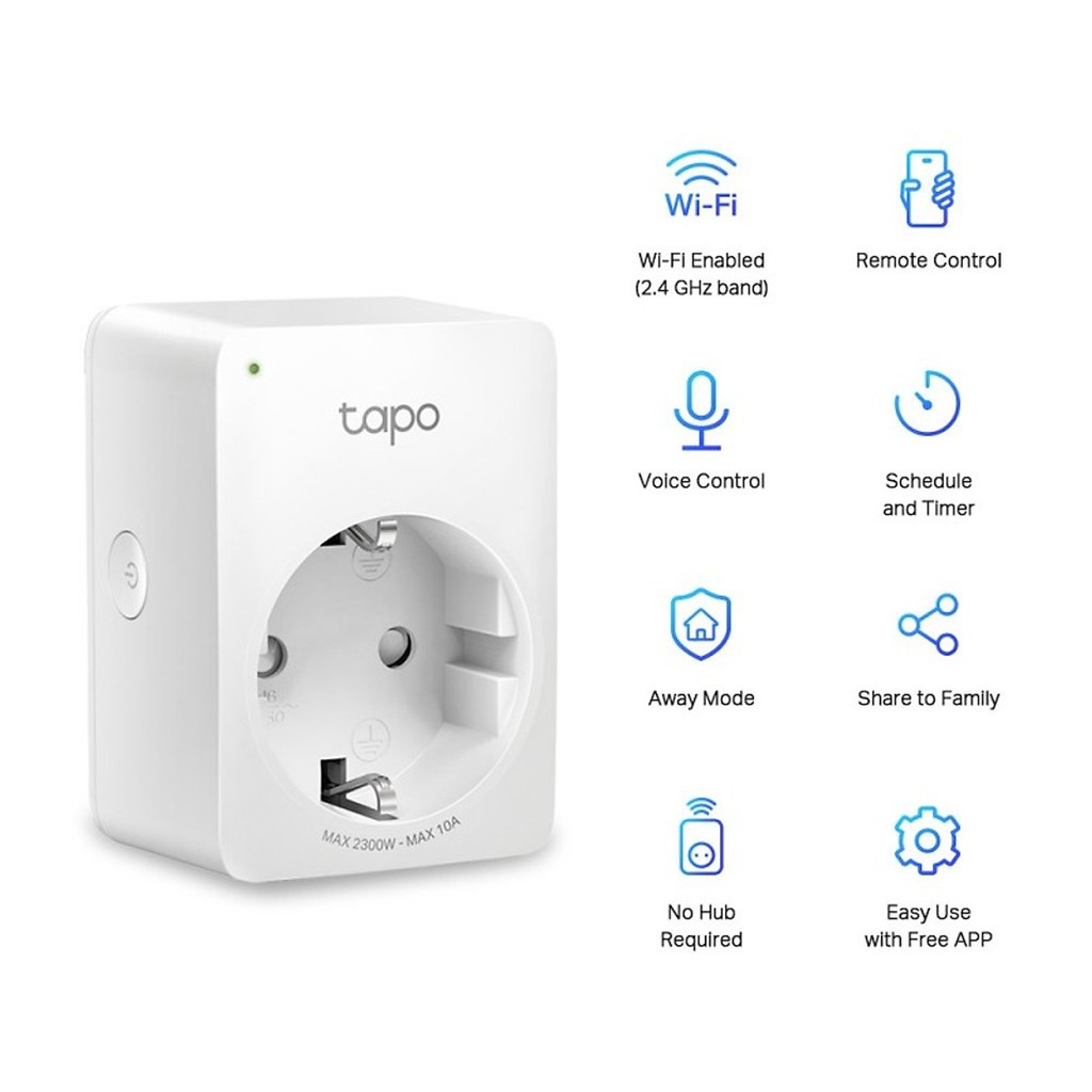 Ổ cắm điện Wifi thông minh TP-Link Tapo P100- Hàng chính hãng