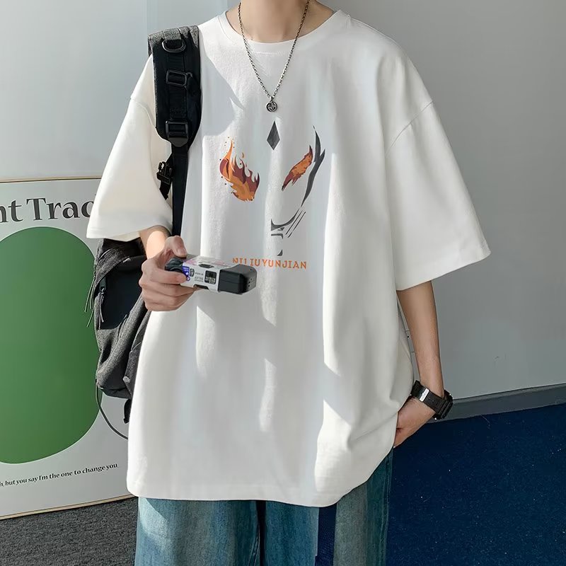 Áo Thun Dáng Rộng In Họa Tiết Hoạt Hình Phong Cách Hip Hop Thời Trang Mùa Hè Cho Nam Và Nữ size M-8XL