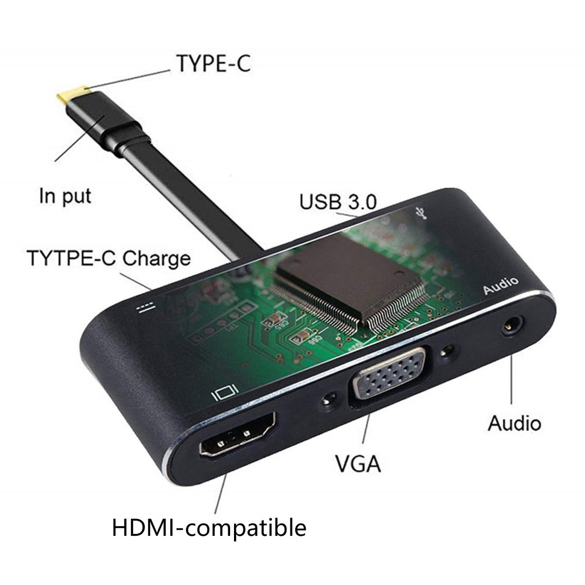 Bộ Chuyển Đổi Usb Type C Sang Hdmi-Compatible Vga 5 Trong 1