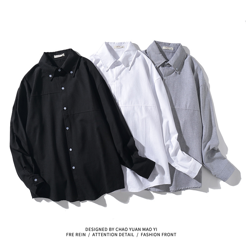 Áo Sơ Mi Nam Dài Tay Cổ Bẻ Phong Cách Nhật Bản Cá Tính Size S-4XL