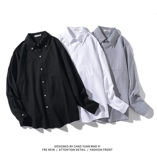 Áo Sơ Mi Nam Dài Tay Cổ Bẻ Phong Cách Nhật Bản Cá Tính Size S-4XL