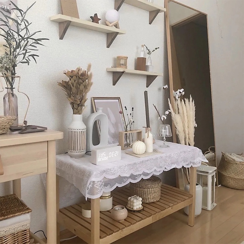 Khăn Trải Bàn Vải Ren Trắng Chống Bụi Thích Hợp Cho Các Hoạt Động Ngoài Trời