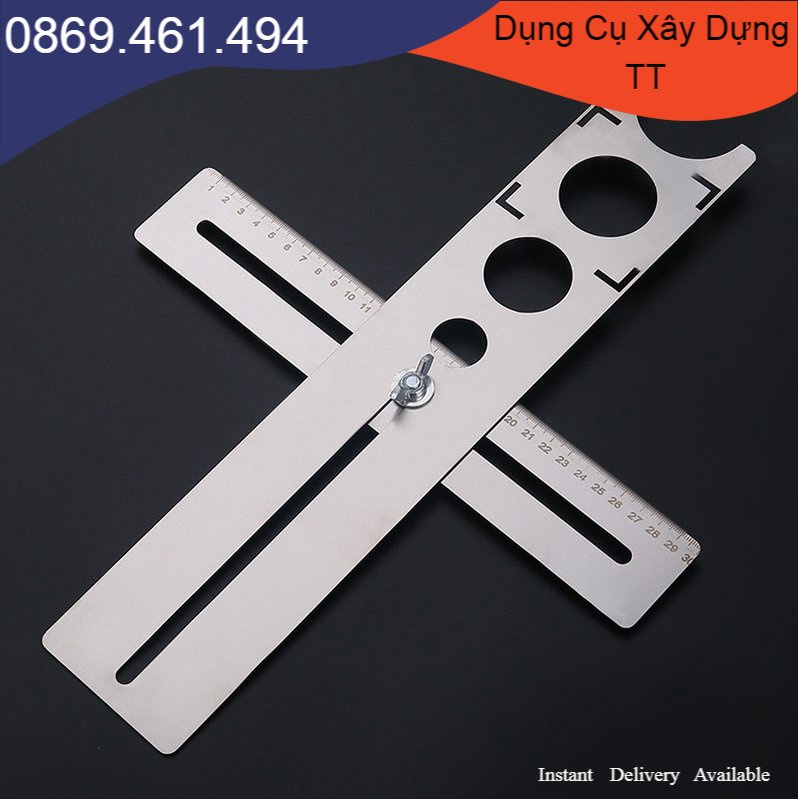 Thước khoét lỗ inox - Thước định vị lỗ khoan gạch men ốp lát
