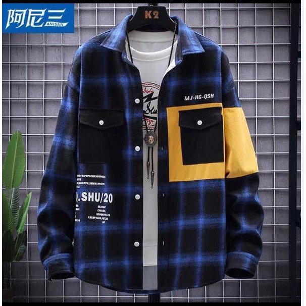 Áo KHOÁC Sơ Mi Caro Flannel Áo Khoác Nam Nữ FLANNEL CARO Túi Hộp