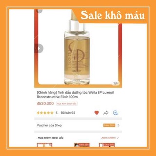 [Chính hãng] Tinh dầu dưỡng tóc Wella SP Luxeoil Reconstructive Elixir 100ml