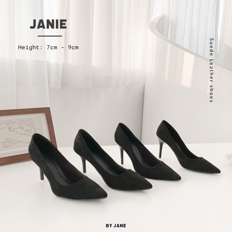 Giày basic Janie ĐEN 5P-7P-9P - hàng thiết kế By Jane
