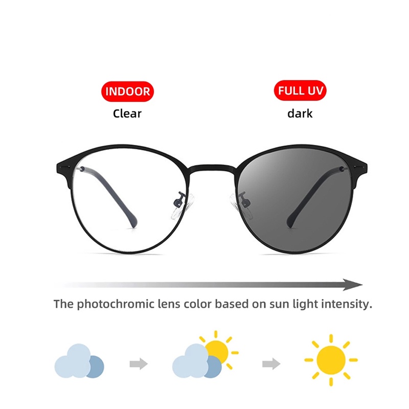 Mắt kính nửa gọng chống ánh sáng xanh có thể thay đổi màu sắc