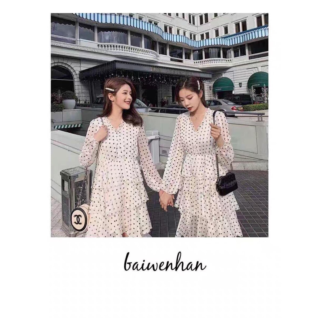 (Bỏ sỉ) Đầm xòe bi tầng eo thun, bao chất đẹp y hình, siêu hit hot MÃ 1F08045240