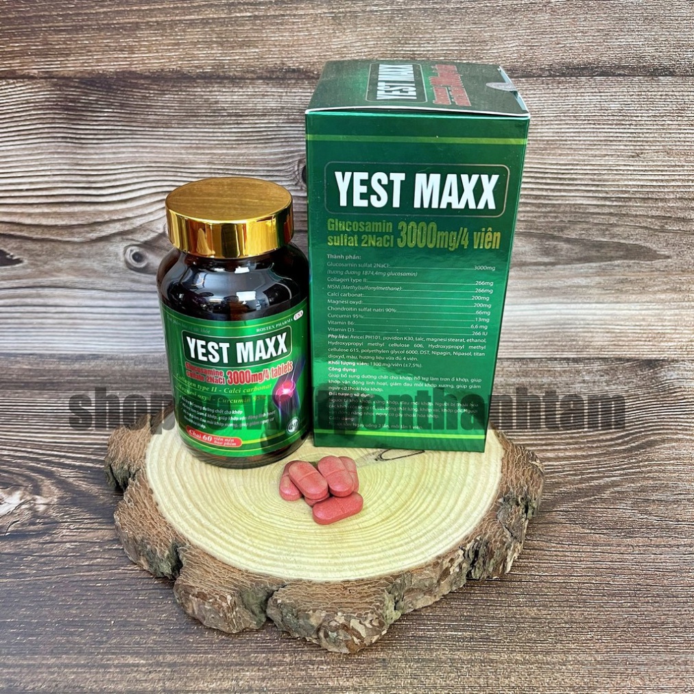 Viên uống bổ xương khớp YES MAX bổ sung glucosamin hỗ trợ giảm đau mỏi xương khớp – Hộp 60 viên