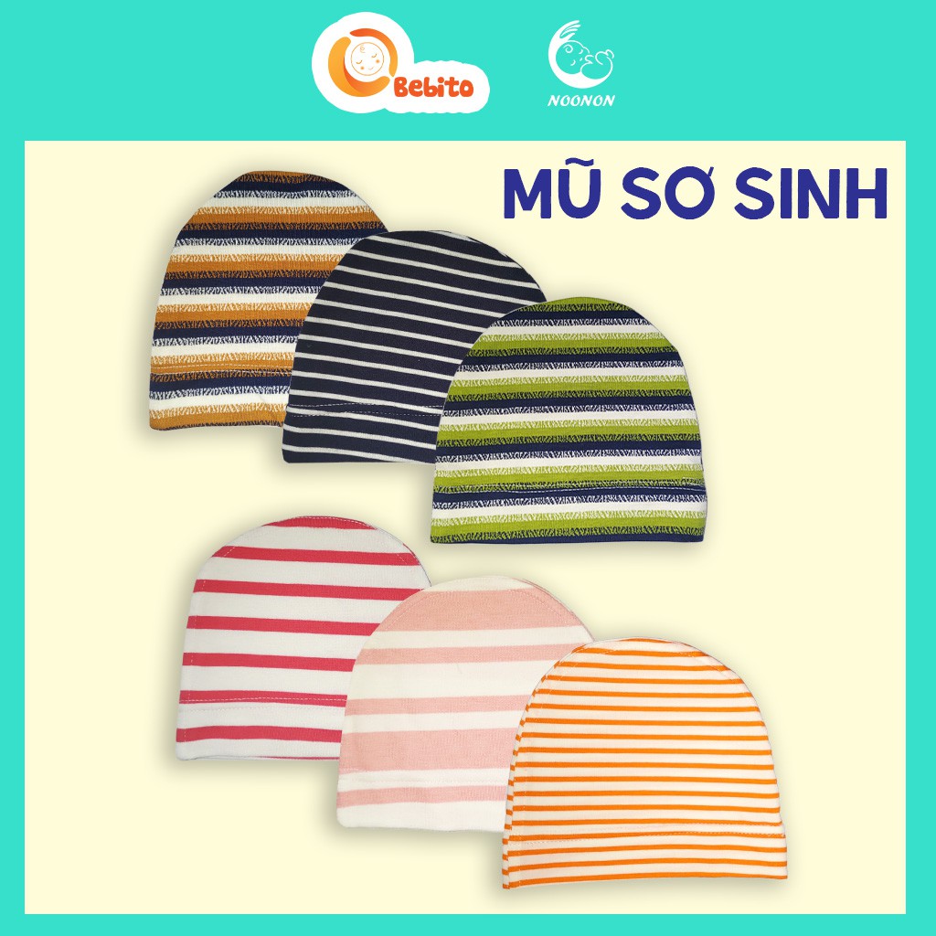 Phụ Kiện Cho Bé Sơ Sinh 𝑭𝑹𝑬𝑬𝑺𝑯𝑰𝑷 Mũ Sơ Sinh Noonon - Bao Tay Noonon - Bao Chân Noonon 100% Chính Hãng (Size Sơ sinh)