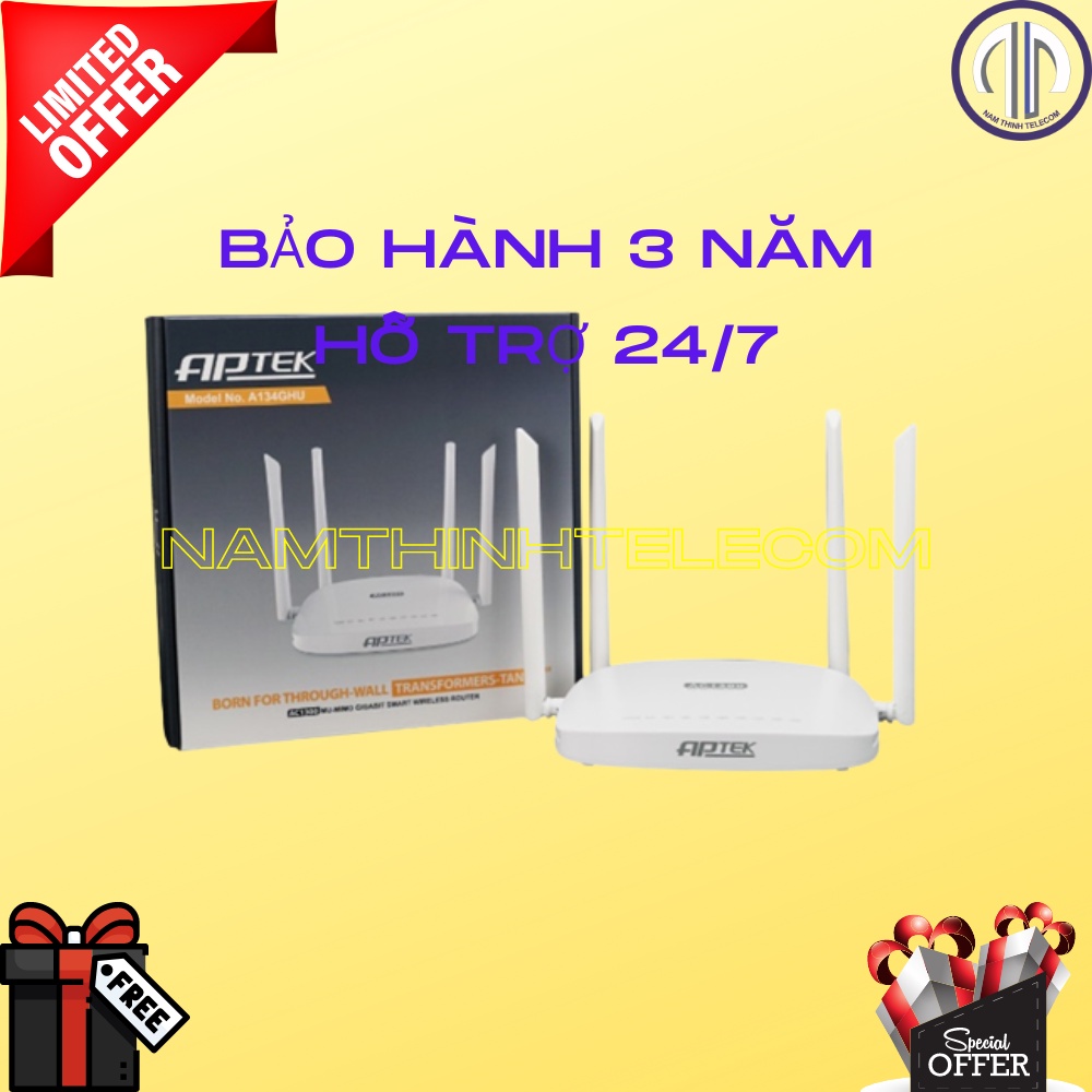 Bộ phát router wifi Newifi Aptek AC1300 ROM Padavan 2 băng tần công suất cao sóng xuyên tường mạnh mẽ