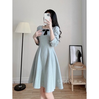 Đầm nhung tăm nơ đen