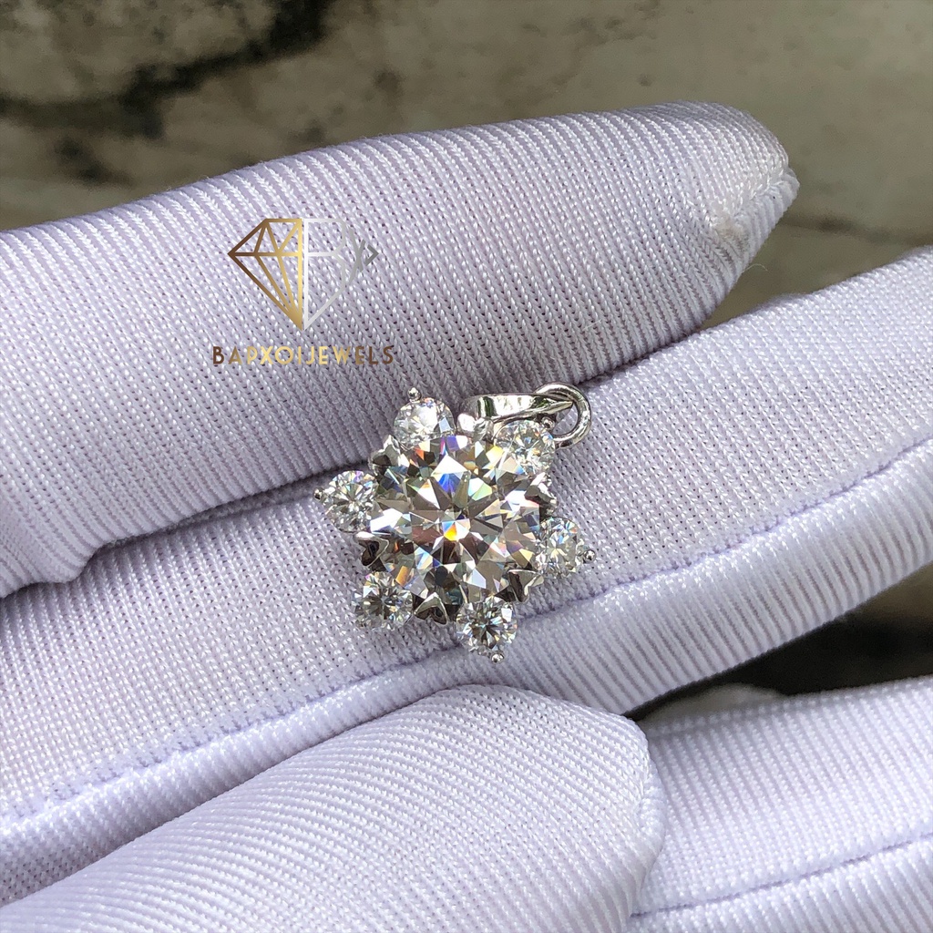 Mặt dây chuyền Moissanite  chất liệu bạc 950 xi bạch kim - MD01