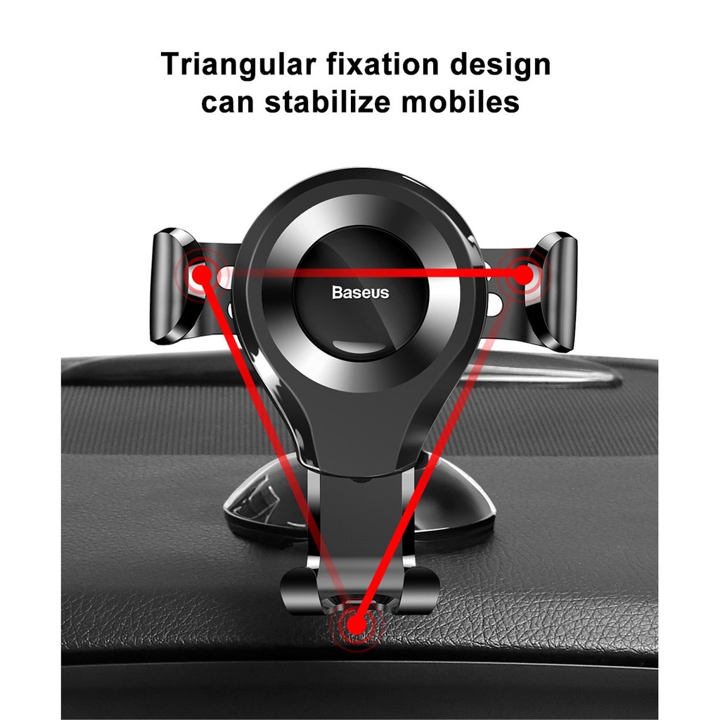 Đế giữ điện thoại dùng trên ô tô Baseus Osculum Type Gravity Car Mount (hút chân không, gắn táp lô xe)