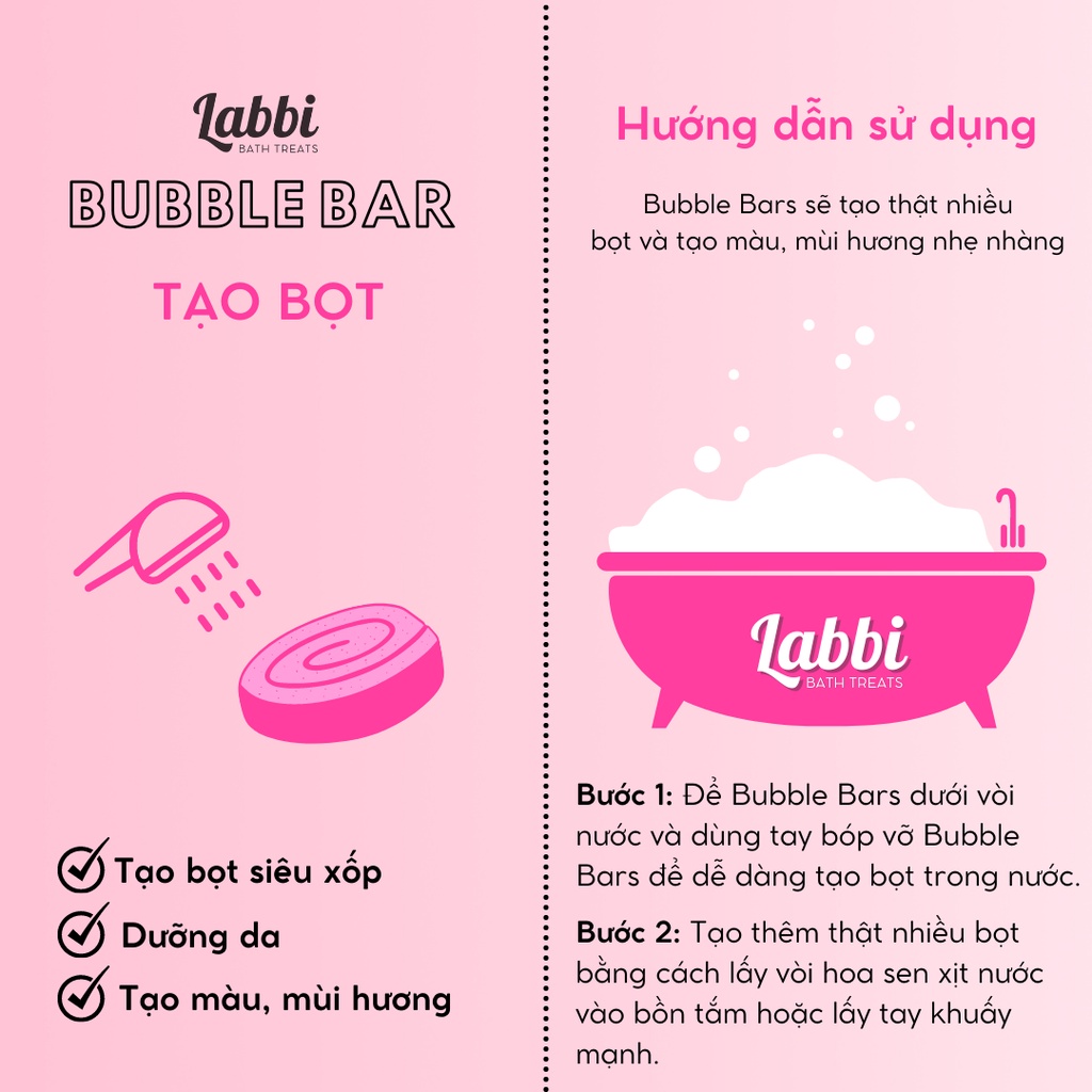 Bánh siêu tạo bọt bồn tắm YOLO [Labbi] Bubble Bar
