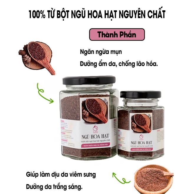Bột Ngũ Hoa hữu cơ SUZIKO nguyên chất 140G | Đắp mặt nạ ngừa mụn, dưỡng da trắng da, chống lão hóa hiệu quả