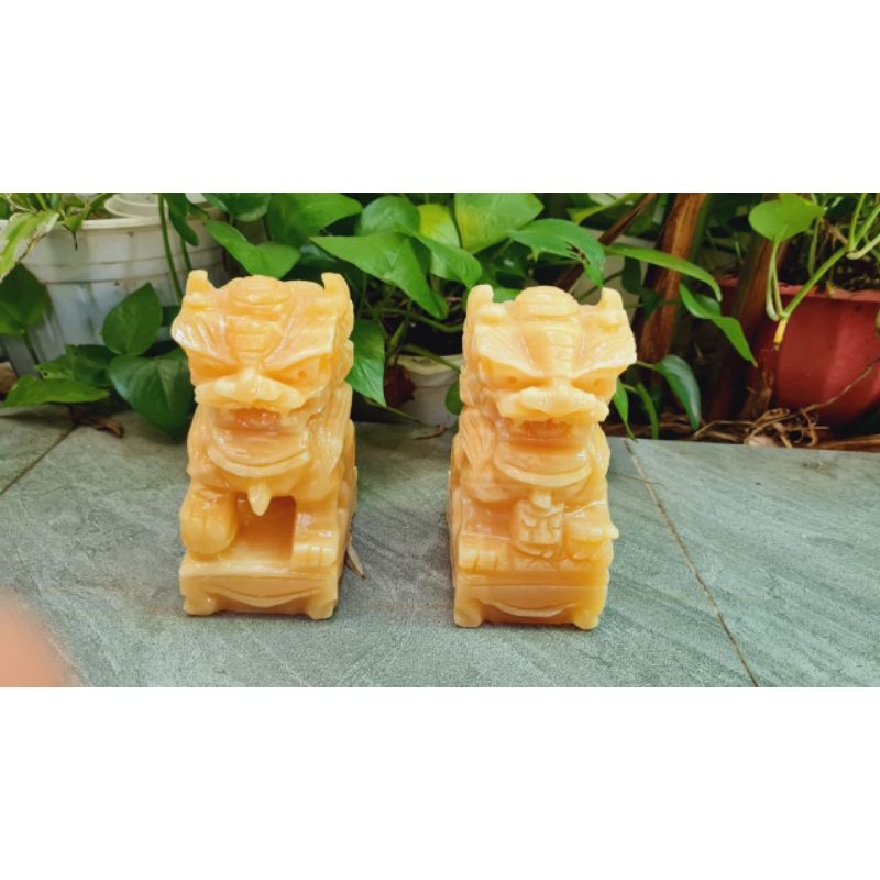Kỳ Lân Đá ngọc hoàng long nguyên khối kích thước cao 10cm, 12cm, 15cm, 20cm
