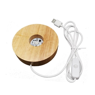 Đế gỗ tròn có đèn led trang trí lãng mạn