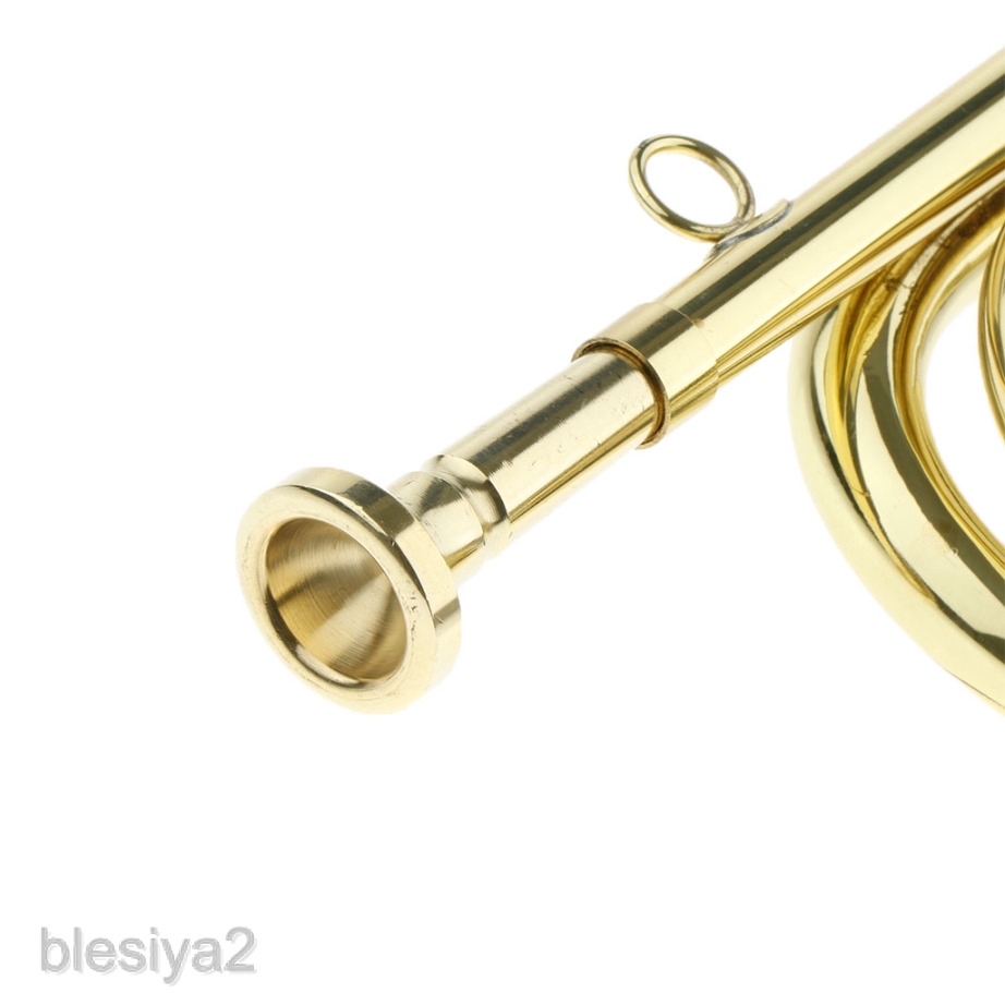 Brass Gold Lacquer Trumpet Bugle for Students Kids Adults 32.5 x 11.5cm
