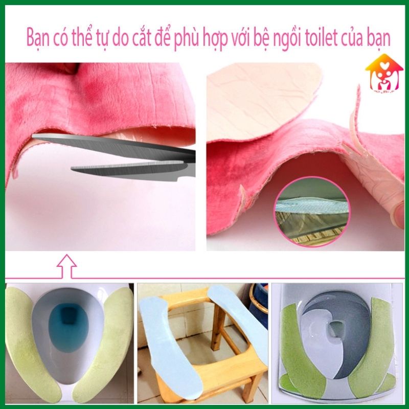 Miếng đệm lót bồn cầu toilet chống lạnh mùa đông dùng nhiều nhiều lần nhiều màu sắc