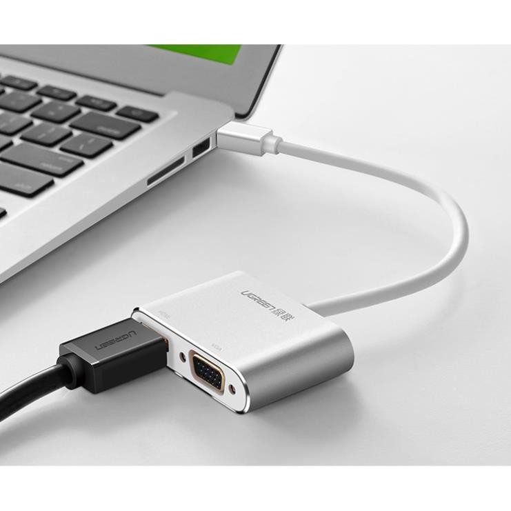 Cáp Chuyển Mini Displayport Sang HDMI + VGA UGREEN 20421 - Thunderbolt To HDMI Và VGA - Hàng Chính Hãng