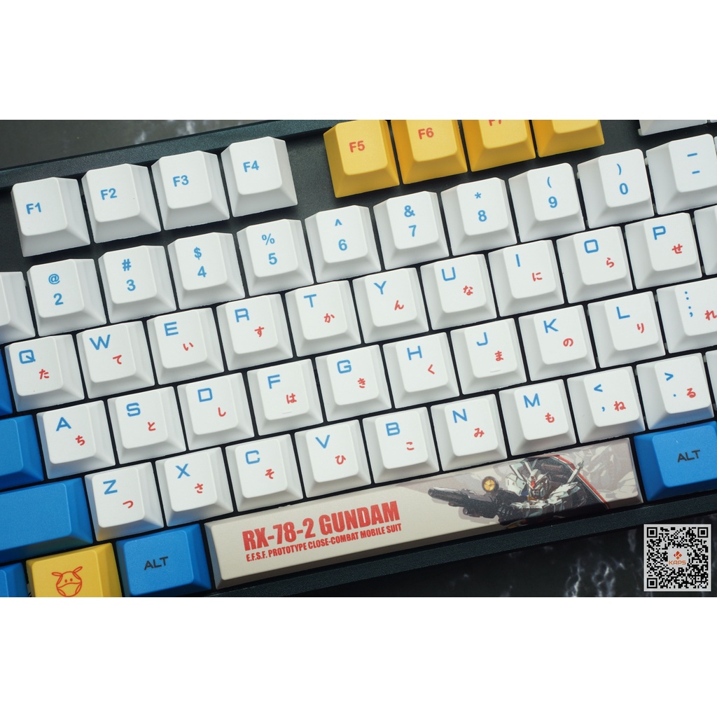 Keycap Gundam PBT profile Cherry in dyesub 127 nút cho bàn phím cơ lay