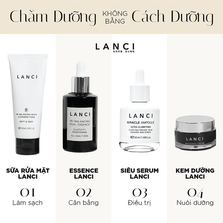 Nước Thần Dưỡng Da Lanci Whitening Essence Whitening Anti-Wrinkle Hàn Quốc 50ml Cấp Ẩm, Cải Thiện Sắc Tố Da - Lvy Beauty