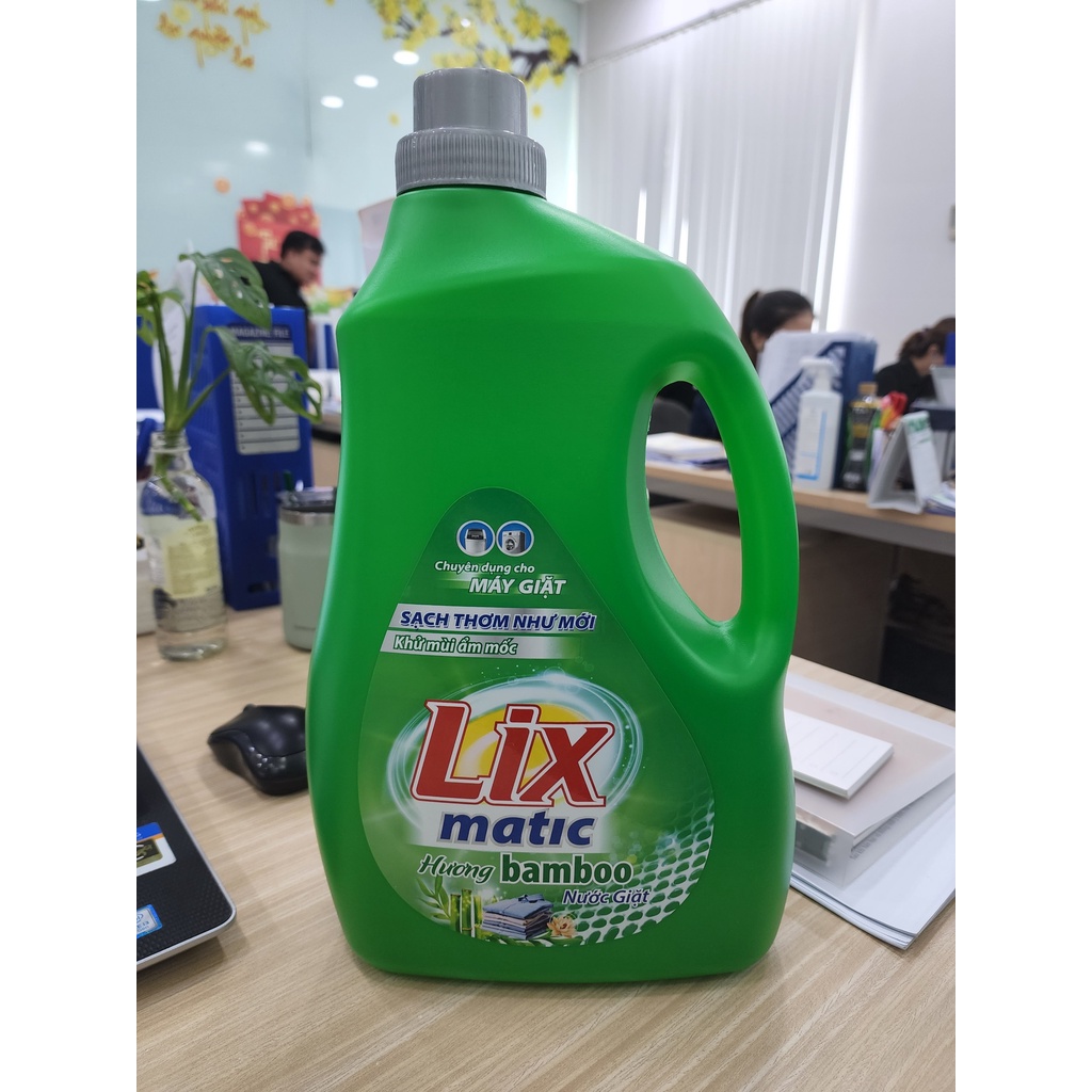 Nước giặt Lix Matic hương bamboo chai 3.6kg máy giặt cửa trước giặt tẩy vết bẩn cứng đầu N2601 - Lixco Việt Nam