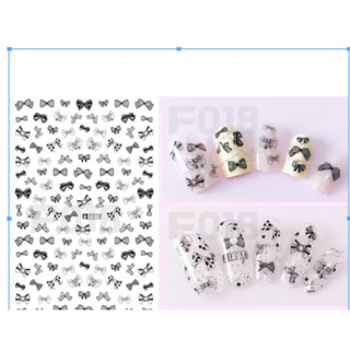 Sticker Dán Móng Hình Nơ, Chữ