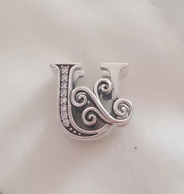 Charm bảng chữ cái 24 ký tự bạc 925 Bamoer authentic