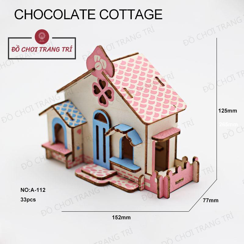 Đồ chơi lắp ráp gỗ 3D - Mô hình Nhà gỗ - Trang trí tiểu cảnh