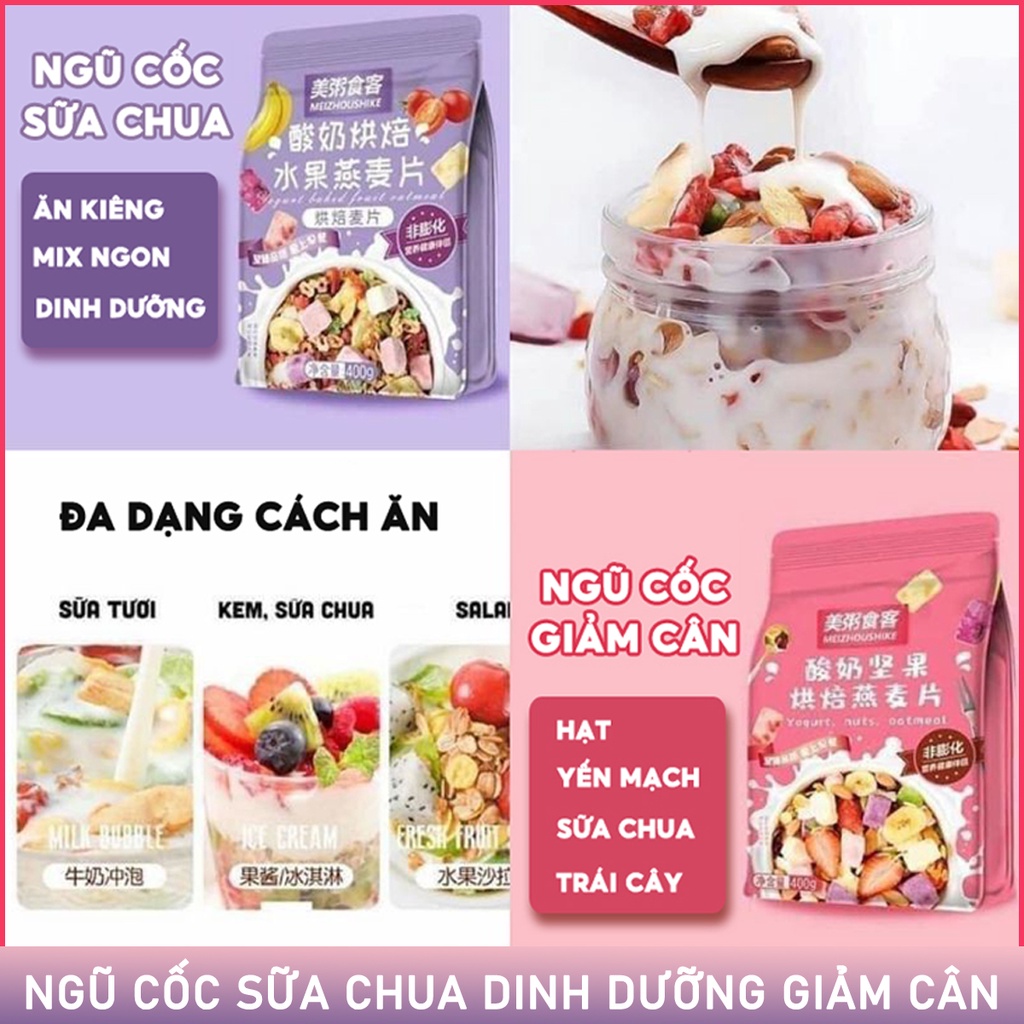 Ngũ Cốc Sữa Chua Dinh Dưỡng Giảm Cân, Dòng Ngũ Cốc Yến Mạch Trái Cây Sấy Các Loại Hạt Ăn Kiêng, Mẹ Bầu Chất Lượng