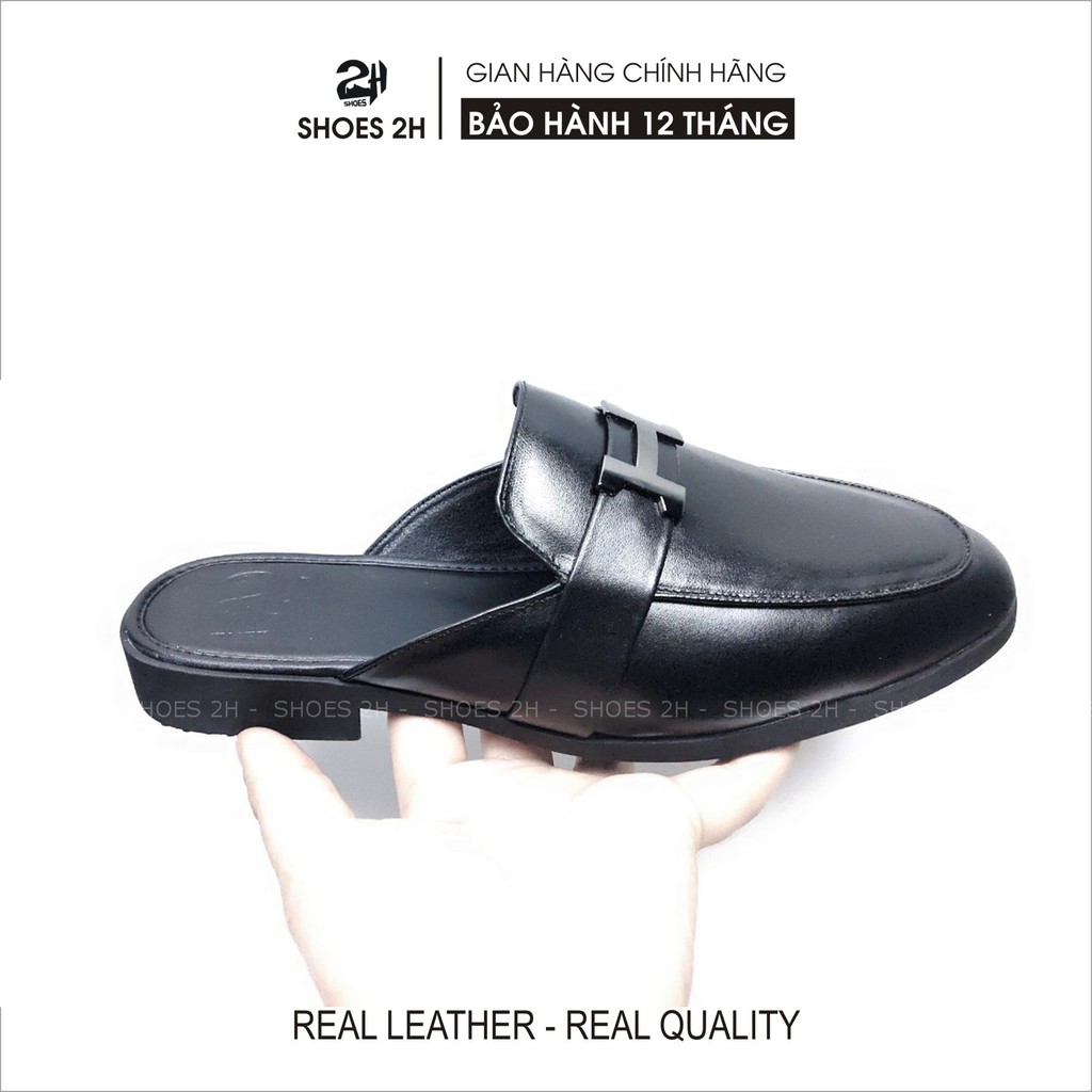Giày sabo sục nam da bò nguyên tấm siêu êm, mềm mại, thoáng mát cho mùa hè SHOES 2H – S004