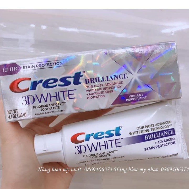 Kem đánh răng Crest 3D Advanced whitening 110g mẫu mới Mỹ