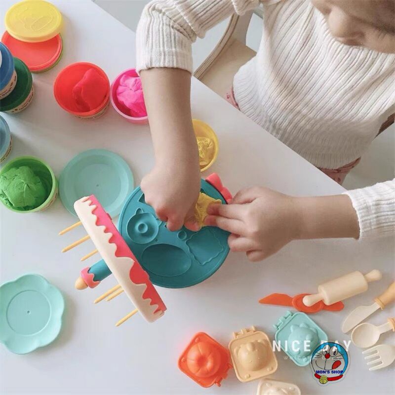 Đồ chơi bánh sinh nhật, tự làm bánh sinh nhật bằng đất nặn 30 chi tiết