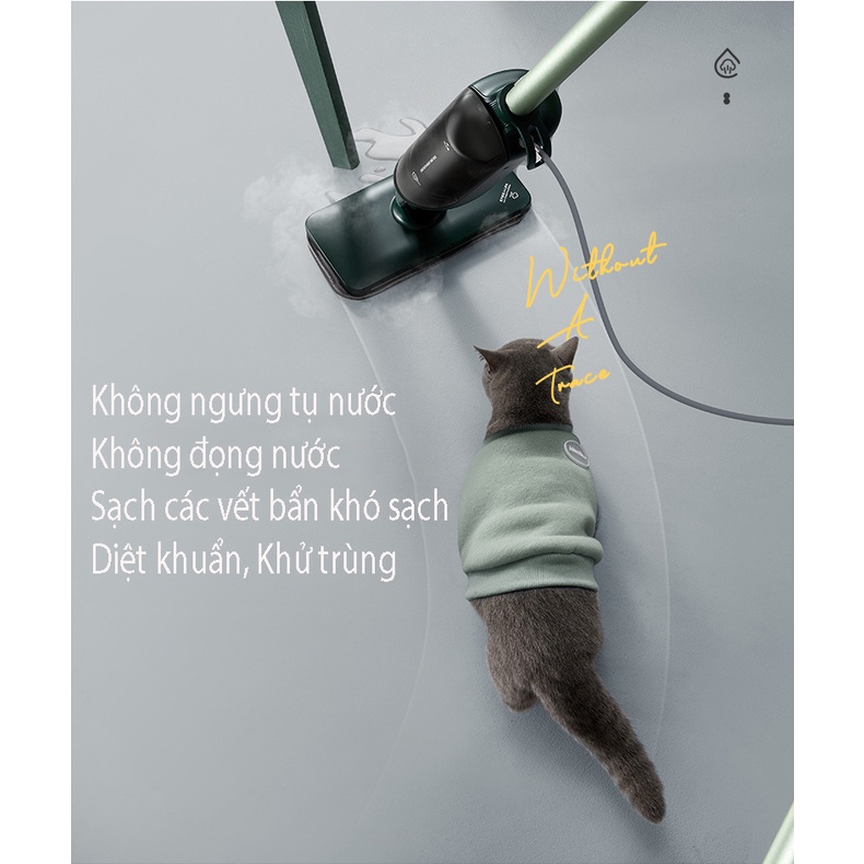 Chổi lau nhà hơi nước nóng Deawoo - cây lau nhà công nghệ làm sạch diệt khuẩn khử khử trùng