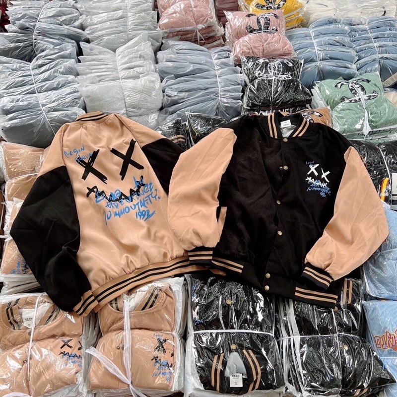 Áo khoác Bomber SMLE2 chất da lộn  thiết kế Streetstyle Unisex cho cả nam và nữ