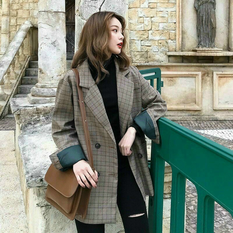 Áo blazer nữ cổ vest phong cách Hàn Quốc ChemMix siêu xinh cho nàng dạo phố